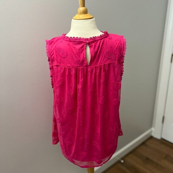 Torrid Ruffle Mock Neck Pineapple PinkTank Sz 1 (1X) - Picture 4 of 11
